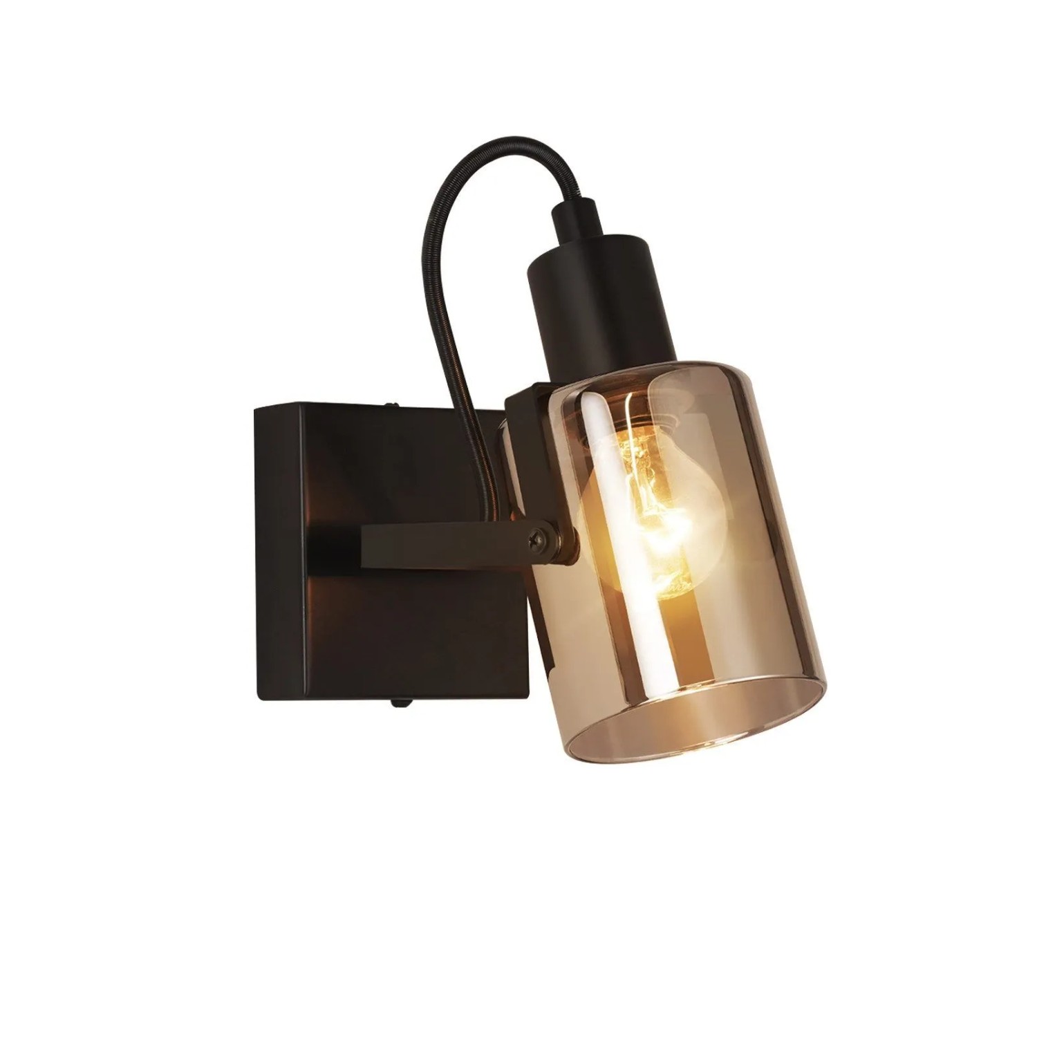 ZMH Deckenlampe Vintage Retro Schwarz 1-flammig Rauchgrau Glas E14 ohne Lichtquelle