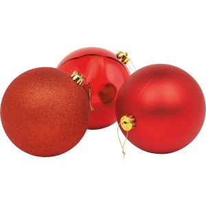 Rote XXL-Weihnachtskugeln (Ø 20 cm) in glänzend, matt und glitzernd für den Innen- und Außenbereich.