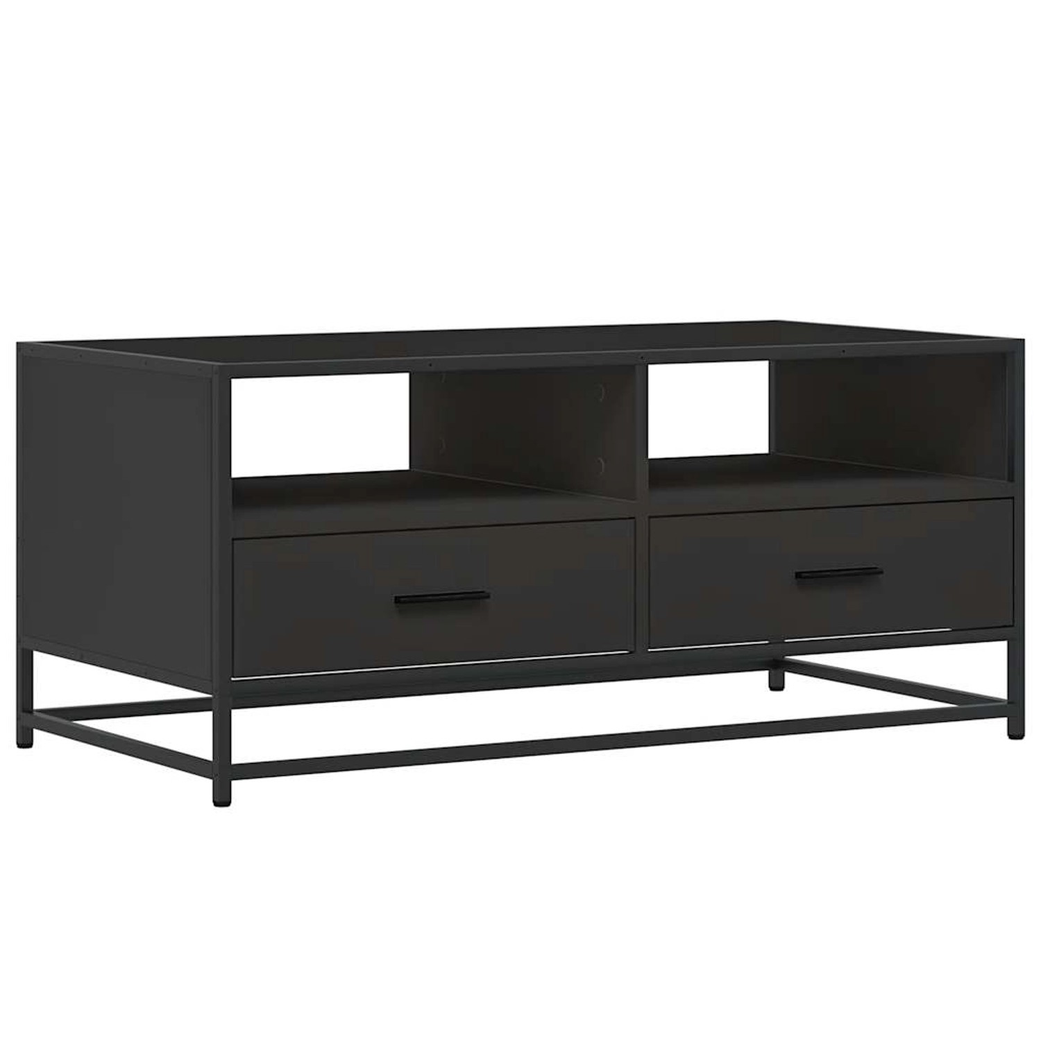 vidaXL Couchtisch Schwarz 100x50x45 cm Holzwerkstoff und Metall 848784 günstig online kaufen