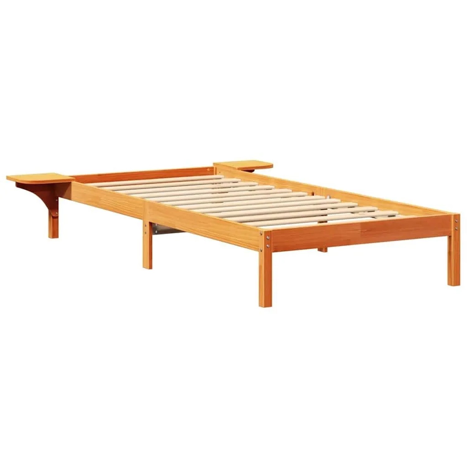 vidaXL Bettrahmen Wachsbraun 90 x 200 cm Massives Kiefernholz 873207