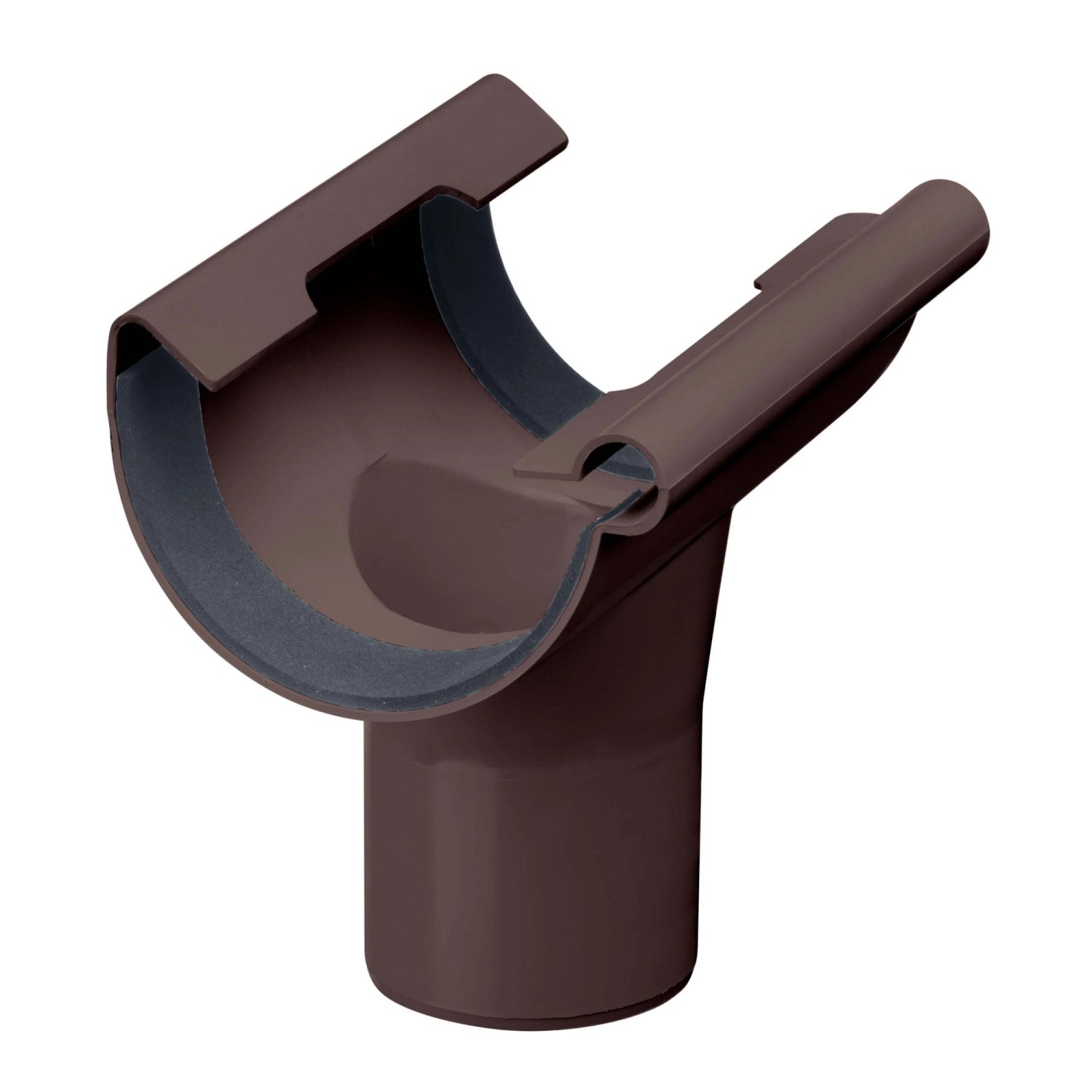 Inefa Einhangstutzen PVC NW 125/DN 75 Halbrund Dunkelbraun Dachentwässerung