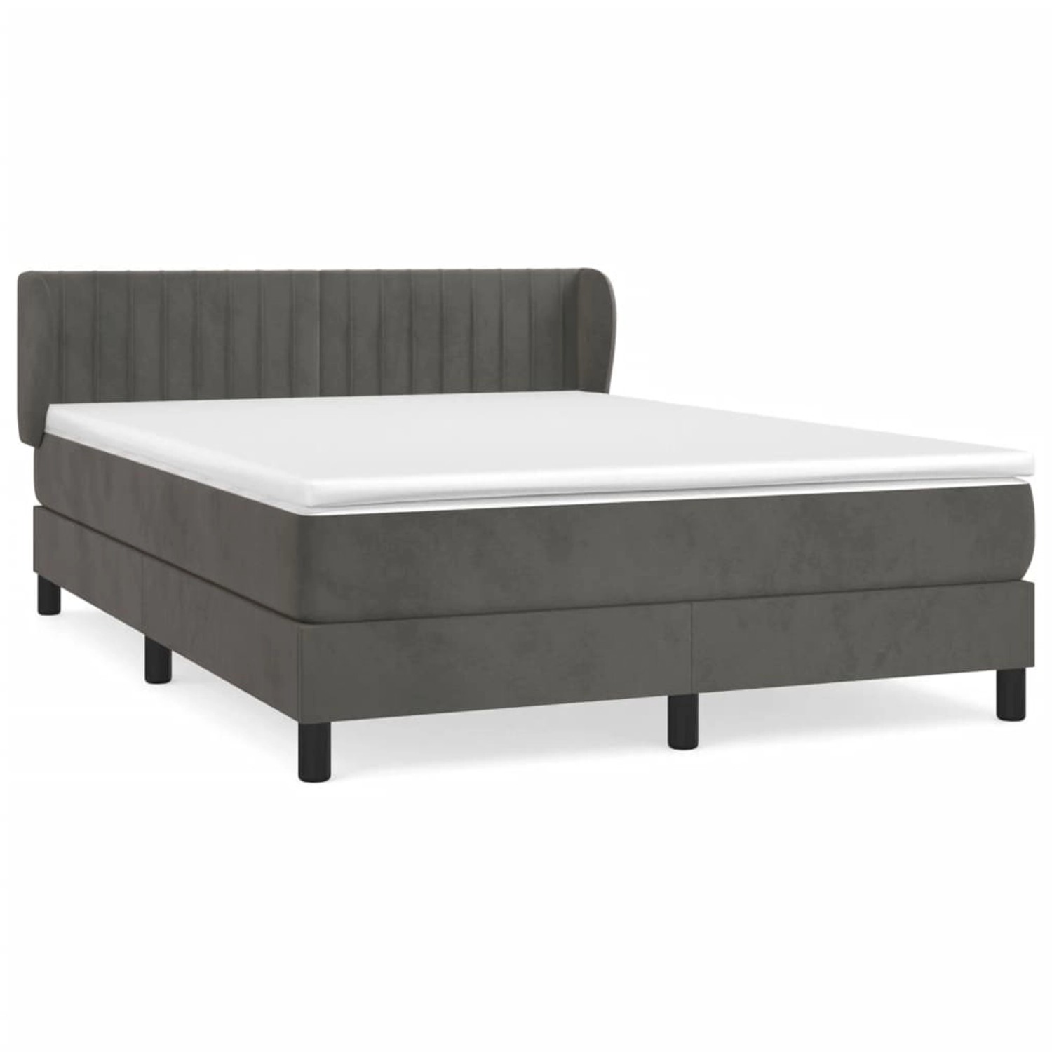 vidaXL Boxspringbett mit Matratze Dunkelgrau 140x200 cm Samt 3127614 günstig online kaufen
