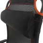 Detailansicht: Anthrazitfarbener Siena Garden Campingsessel Comfort mit Kopfkissen.