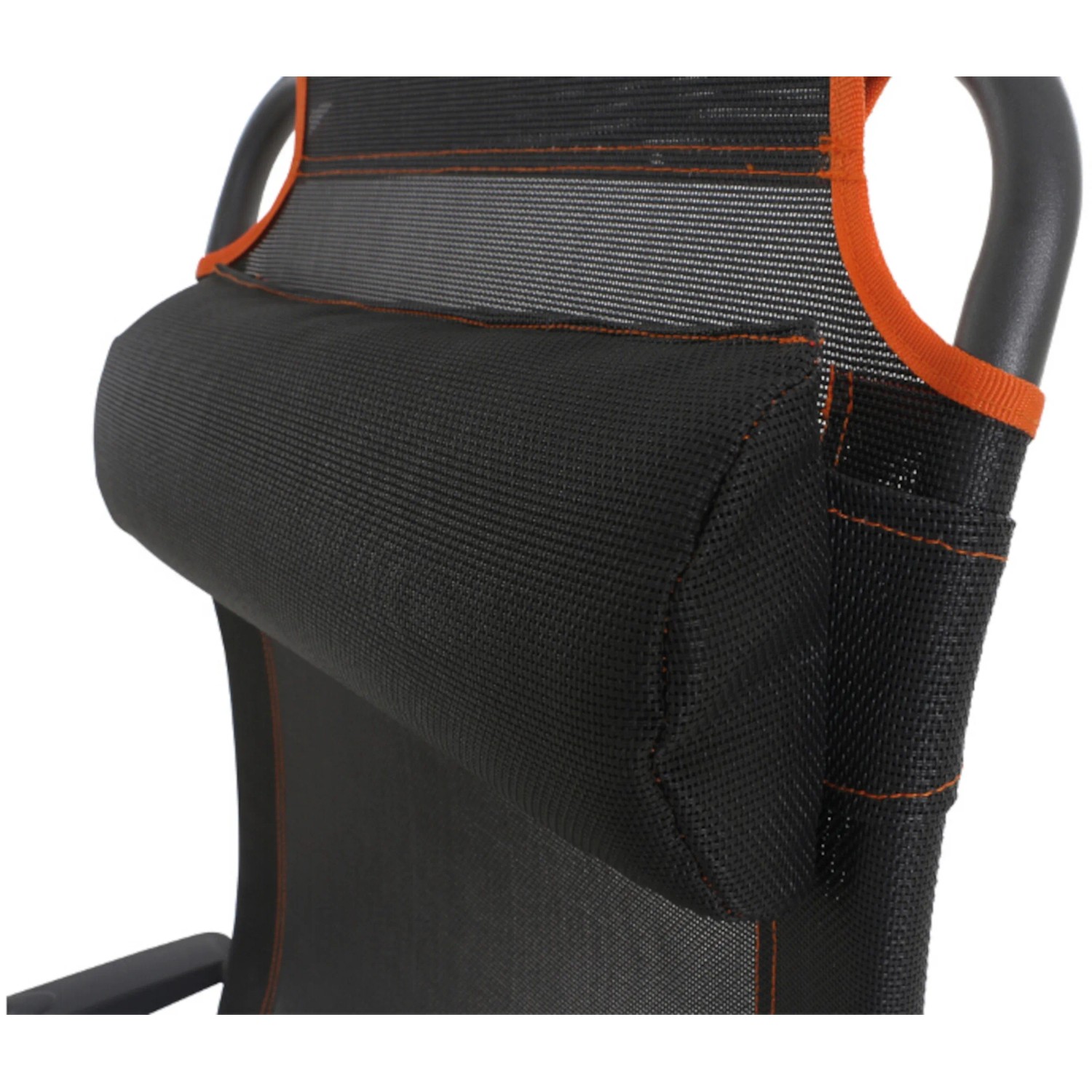 Detailansicht: Anthrazitfarbener Siena Garden Campingsessel Comfort mit Kopfkissen.