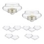 Relaxdays Schwimmwindlicht 12er Set, transparentes Glas, 4,5x8cm, für Teelichter, als Tischdeko oder Teichdeko