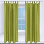 2er Pack grüne, blickdichte Gardinen Alessia mit Schlaufen, 140x245 cm. Fenstervorhänge für Wohnzimmer und Schlafzimmer.
