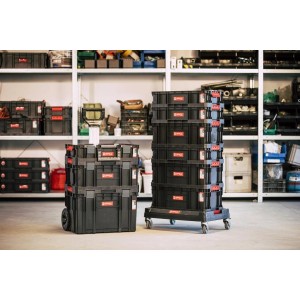 PROREGAL QBRICK Transportroller Two mit Werkzeugkoffern, schwarz, Traglast 100kg.