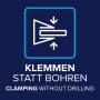 Symbol für tesa Insect Stop Klemm Adapter-Set: Klemmmontage statt Bohren für Insektenschutzrahmen.
