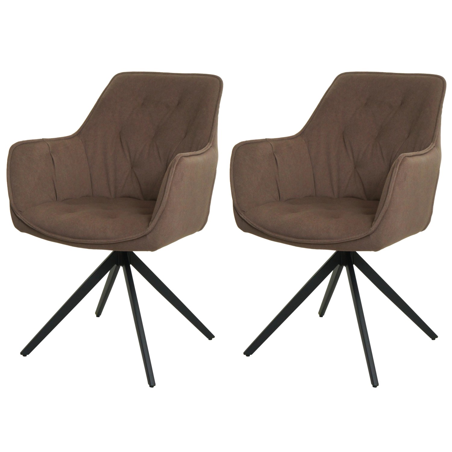 CHEFGASTRO Esszimmerstuhl 2er-Set 87x55x60cm Sitzhöhe 48cm Metall Stoff/Tex günstig online kaufen