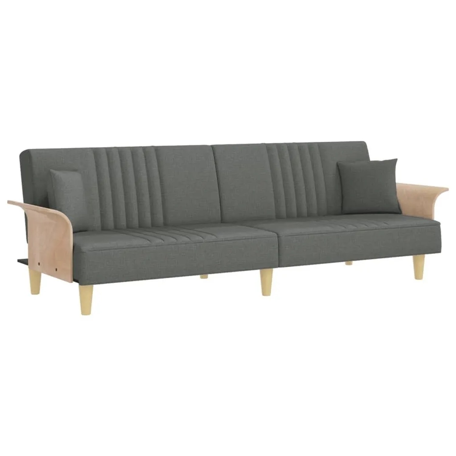vidaXL Schlafsofa mit Armlehnen Dunkelgrau Stoff 351888