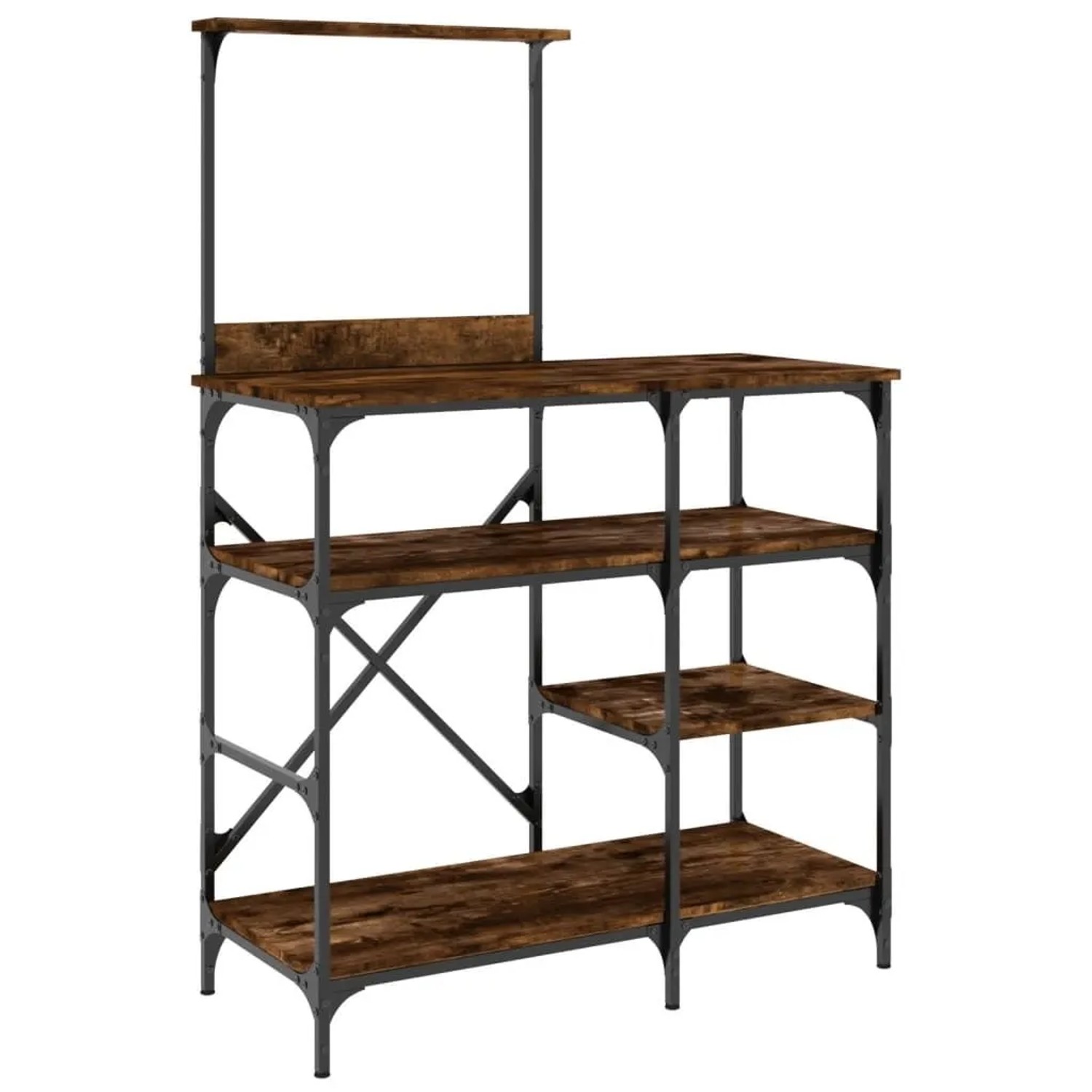 vidaXL Bäckerregal Räuchereiche 90x40x132 cm Holzwerkstoff und Metall 845418