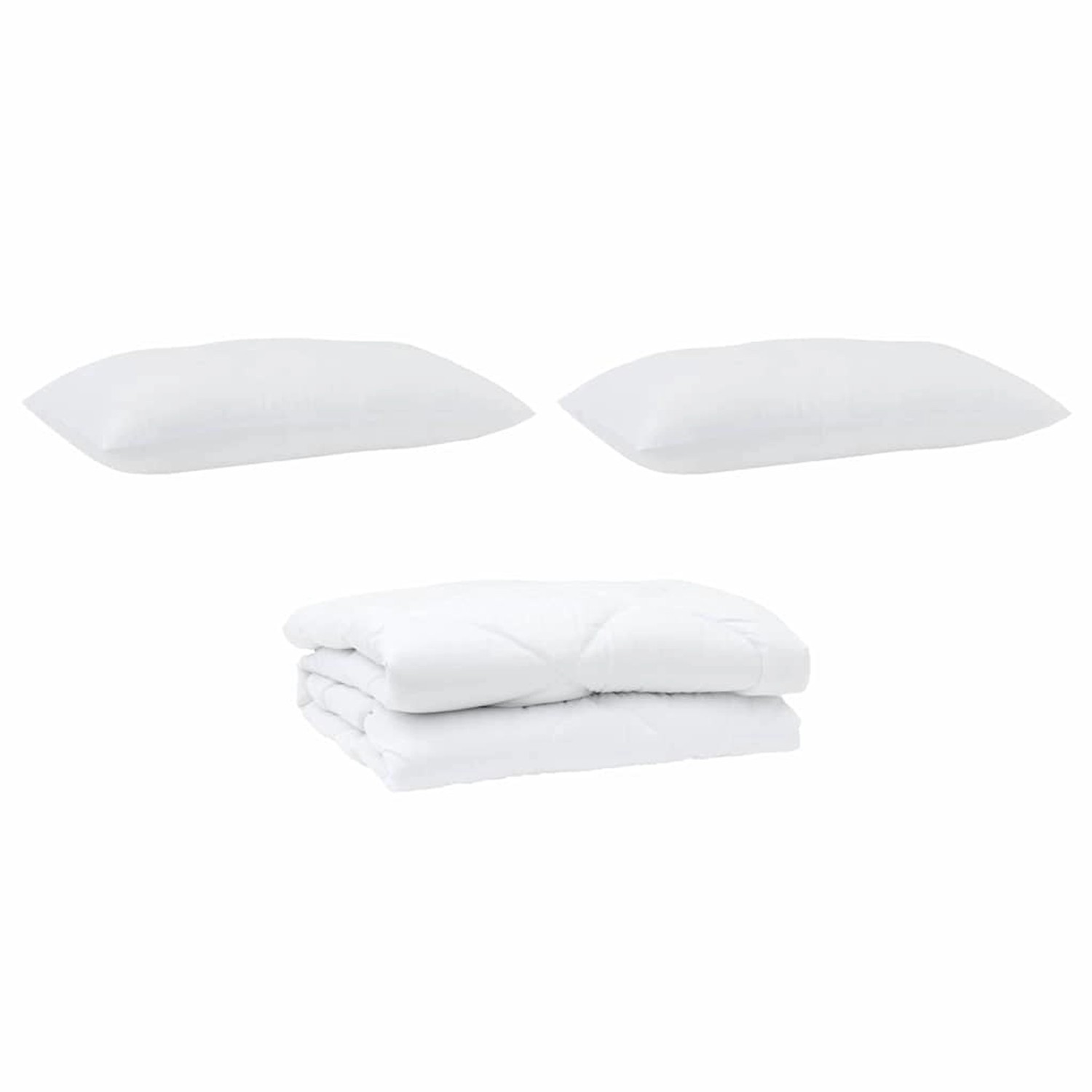 vidaXL Bettdecke mit Kissen 3-Tlg Weiß Mikrofaser 3377682 günstig online kaufen