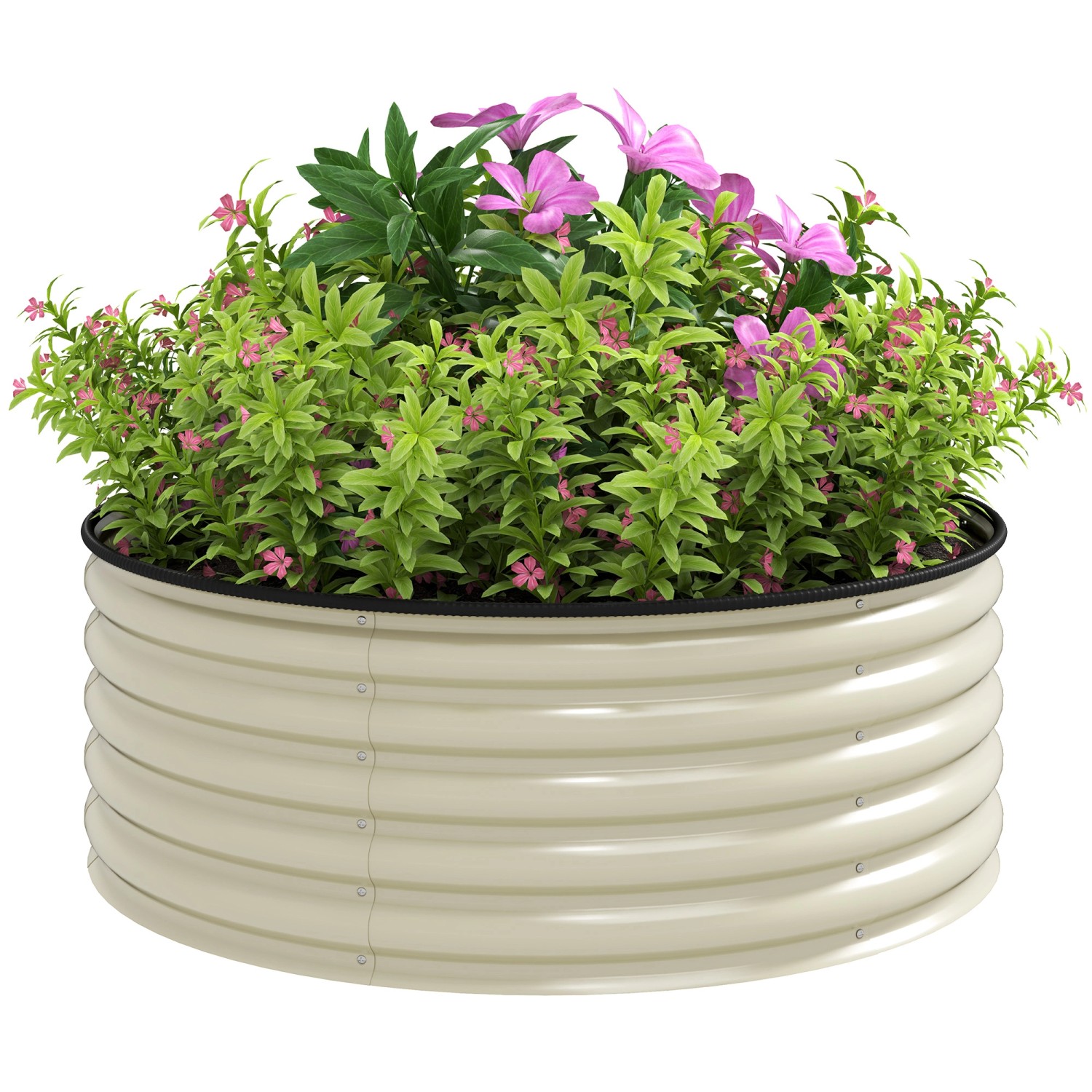 Outsunny Garten-Bett Stahl Cremeweiß 120L x 120B x 43H cm