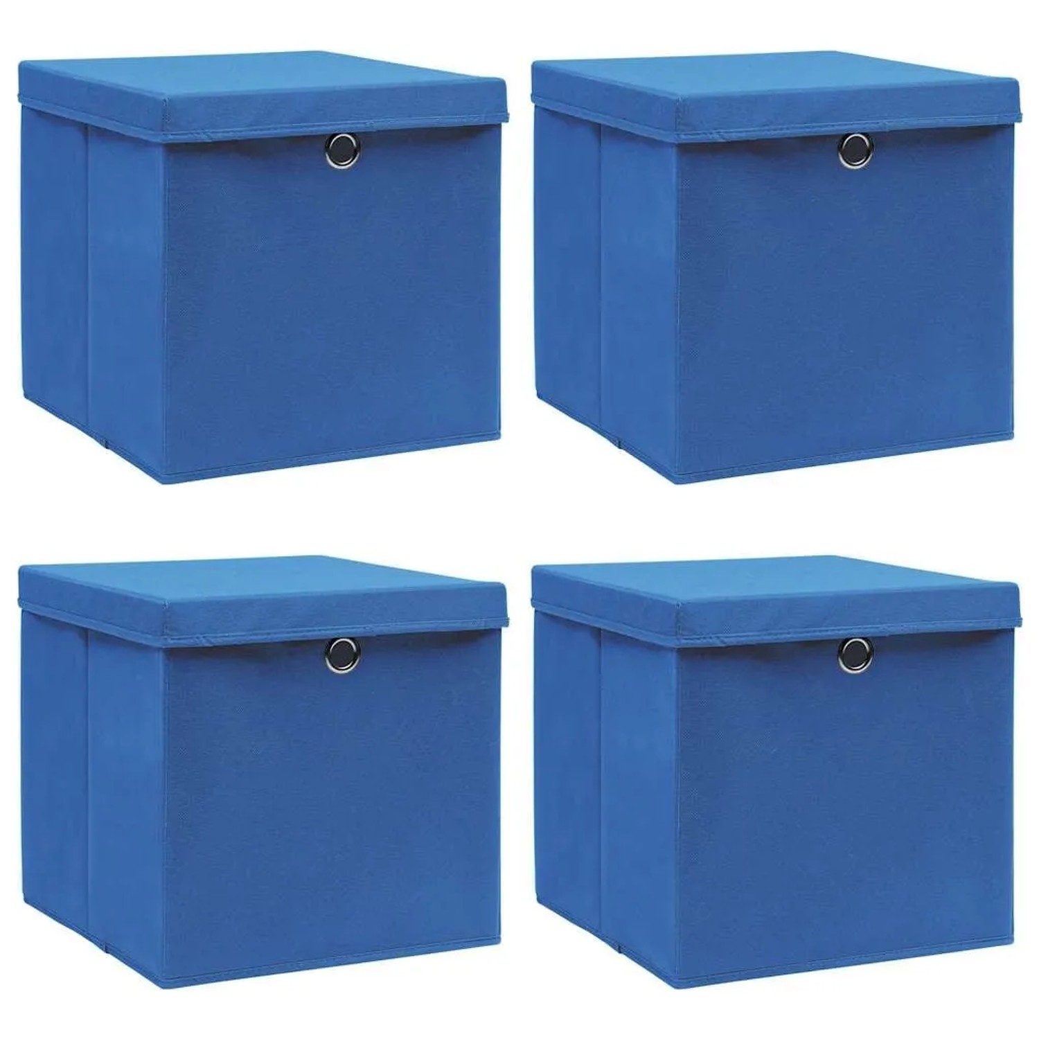 vidaXL Aufbewahrungsboxen mit Deckeln 4 Stk Blau 32x32x32 cm Stoff 288338