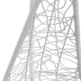 Weißes Polyrattan-Geflecht des Vente-unique Orosi Hängesessels. Nahaufnahme der filigranen Webstruktur.