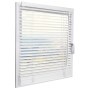 Weiße Sol Royal Holzjalousie SolDecor JH3, 80x130 cm, für Fenster, mit Zugschnüren und Einstellstab.