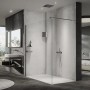 Hüppe Design Pure Seitenwand, 100x200 cm, Silber Matt, 6 mm Glas, Walk-In Dusche.
