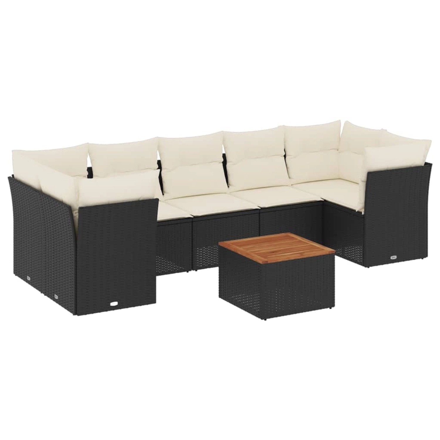 vidaXL 8-Tlg Garten-Sofagarnitur mit Kissen Schwarz Poly Rattan 3223508 günstig online kaufen