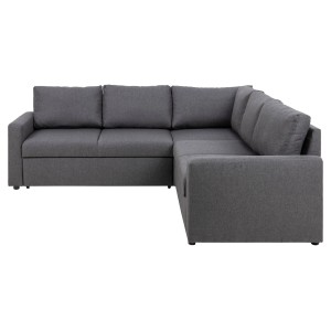 Graues ebuy24 Sacramento Ecksofa mit Schlaffunktion und Stauraum.
