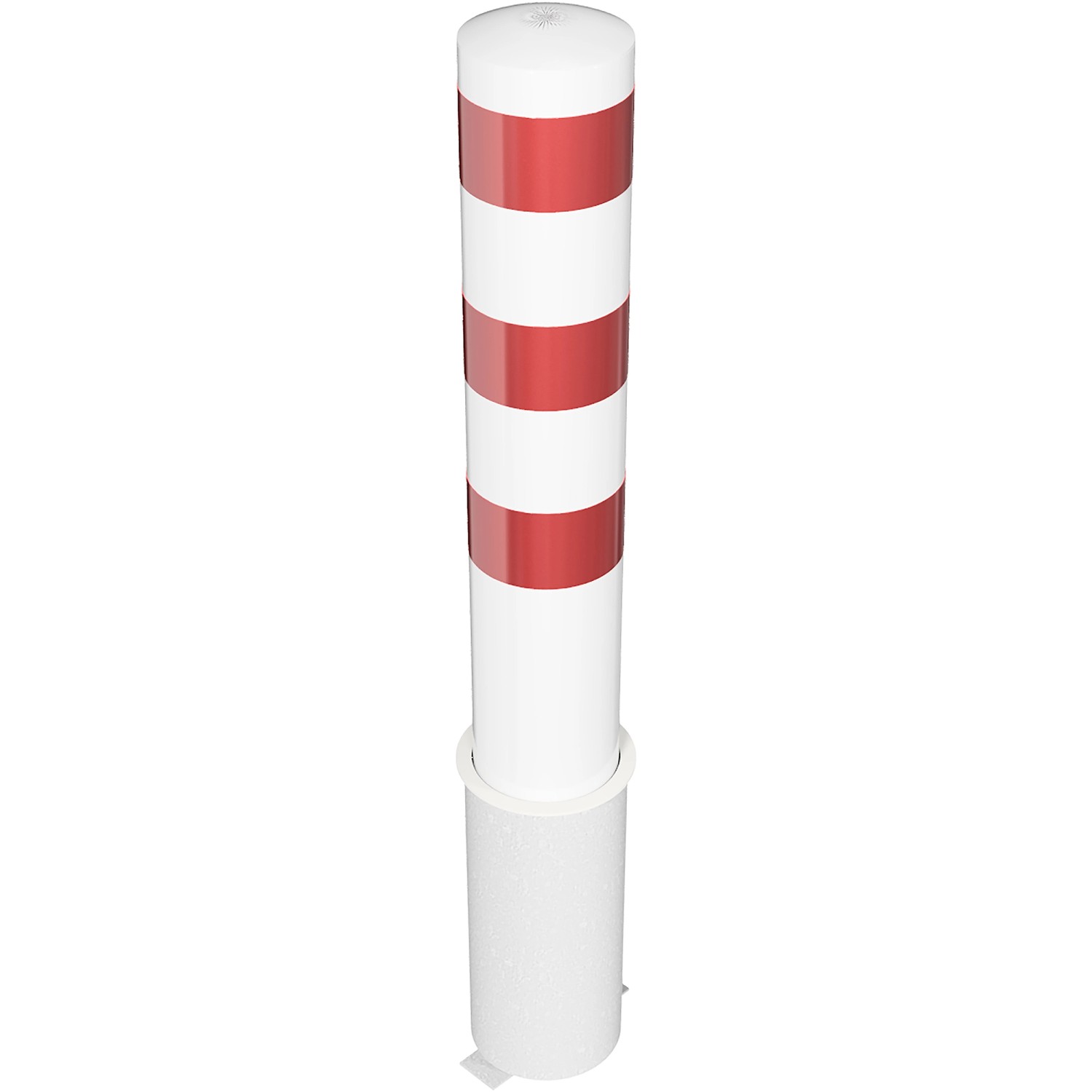 Schake Absperrpoller Herausnehmbar Ohne Verschluss Ø 193 mm x 1.500 mm Weiß-Rot