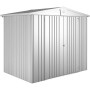 Biohort Metall-Gerätehaus Europa, silber-metallic, mit Doppeltür. Ideal zur Gartenaufbewahrung.