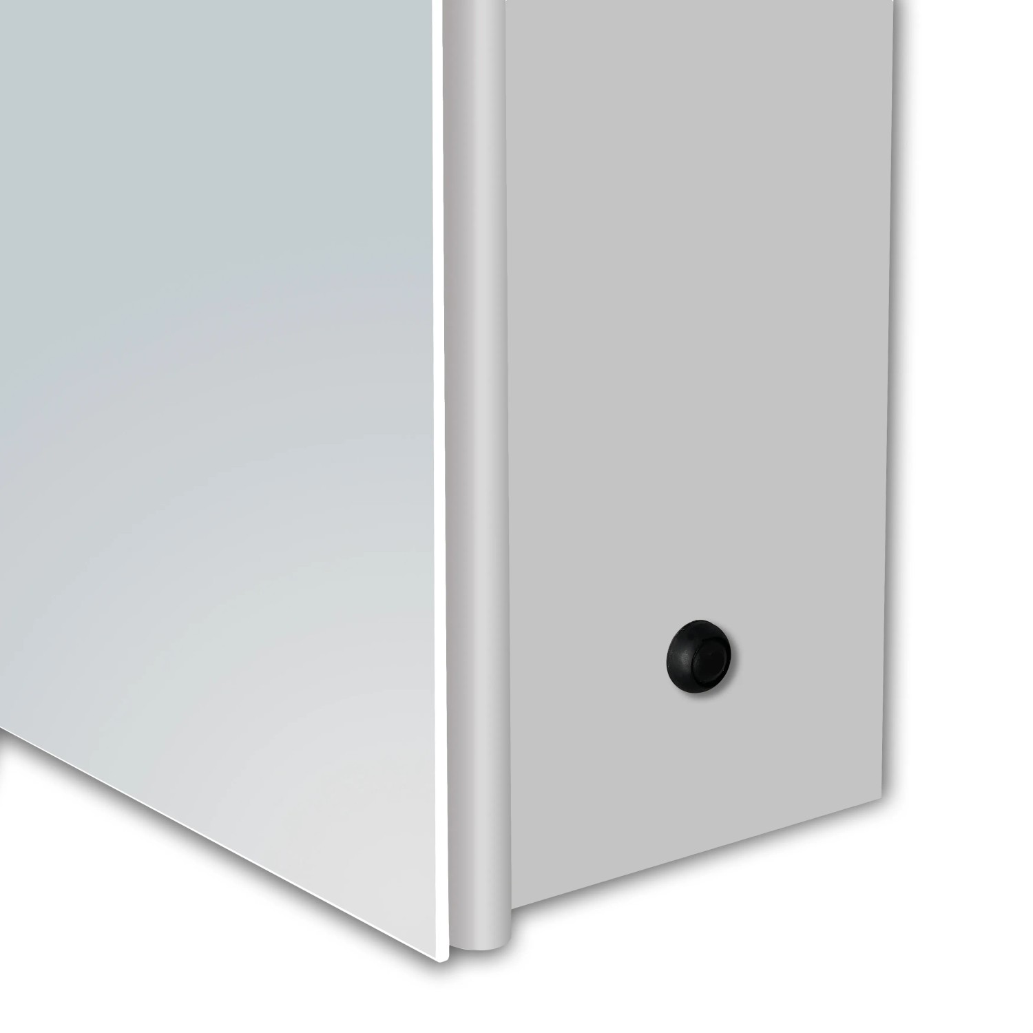 Detailaufnahme: DSK Spiegelschrank Aluminio Vegas, alufarben, 70 cm breit.
