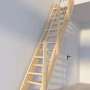 StarWood Treppe Samos, Fichte, mit Edelstahlgeländer und verjüngten Stufen.