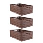 3er-Set: Faltbare Klappboxen in Holzoptik, 60x40 cm, ideal für Badaccessoires und mehr.