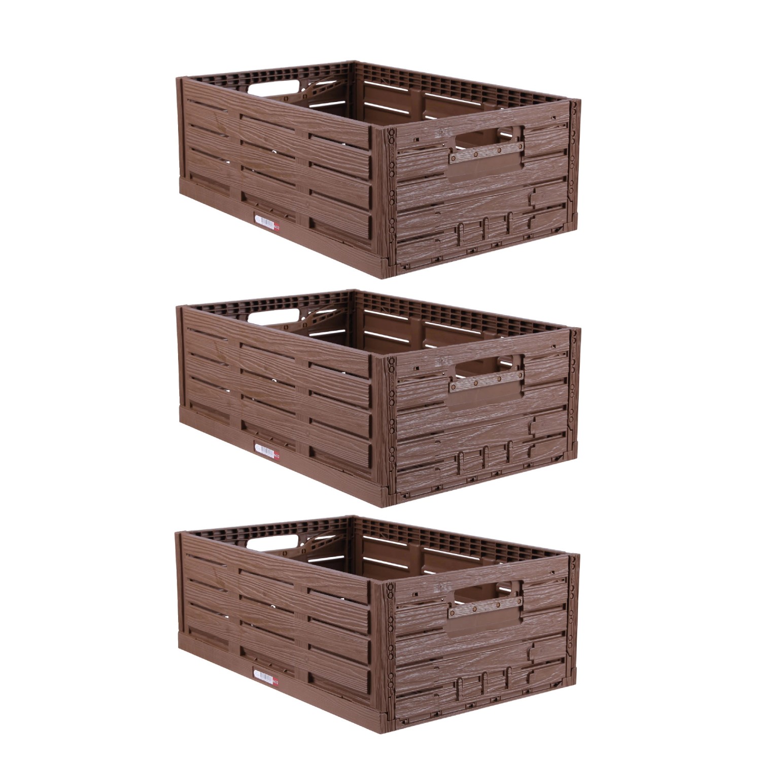 Bestlivings Faltbare Klappbox Holzoptik 60 x 40 cm 3 Stück