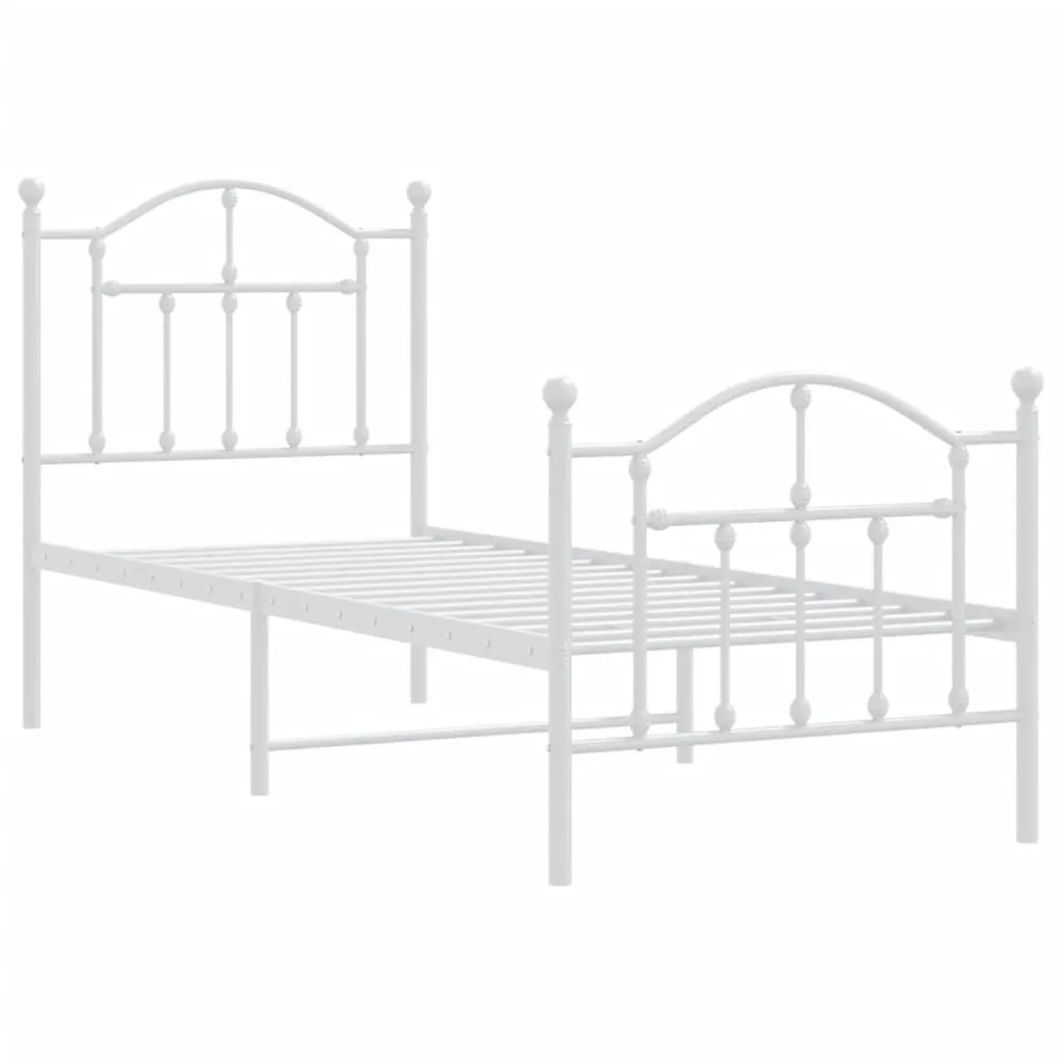 vidaXL Bettgestell mit Kopf- und Fußteil Metall Weiß 75x190 cm 353496 günstig online kaufen