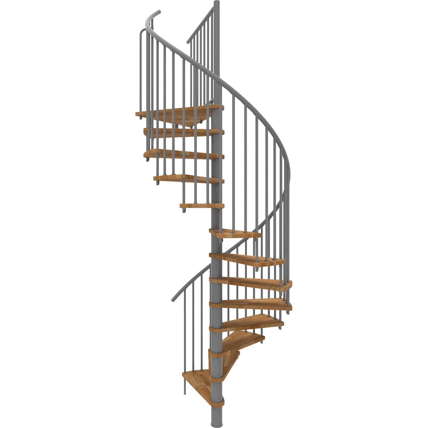 Minka Spindeltreppe Spiral Smart Eiche Grau Ø160 cm Geschoßhöhe bis 305,5 c günstig online kaufen