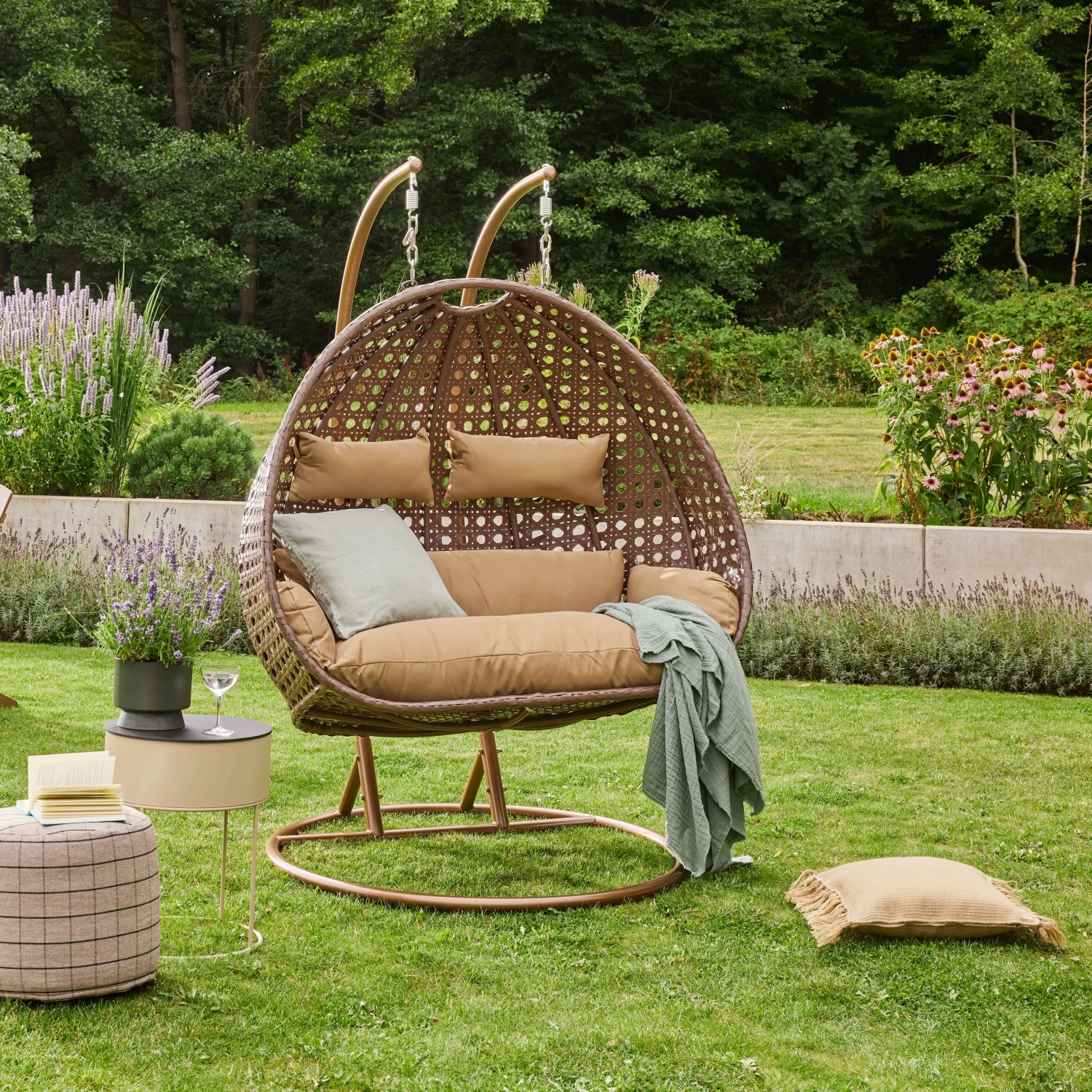 Home Deluxe Hängesessel Twin Polyrattan Braun kaufen bei OBI