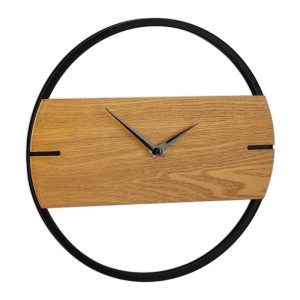 Relaxdays Wanduhr MDF Metall Braun Schwarz Batteriebetrieben Holzoptik ø 30 cm x 4 cm 0,5 kg