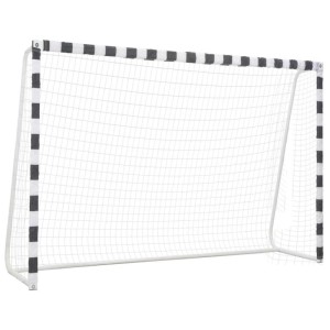 vidaXL Fußballtor 300 x 200 x 90 cm Metall Schwarz und Weiß 91954