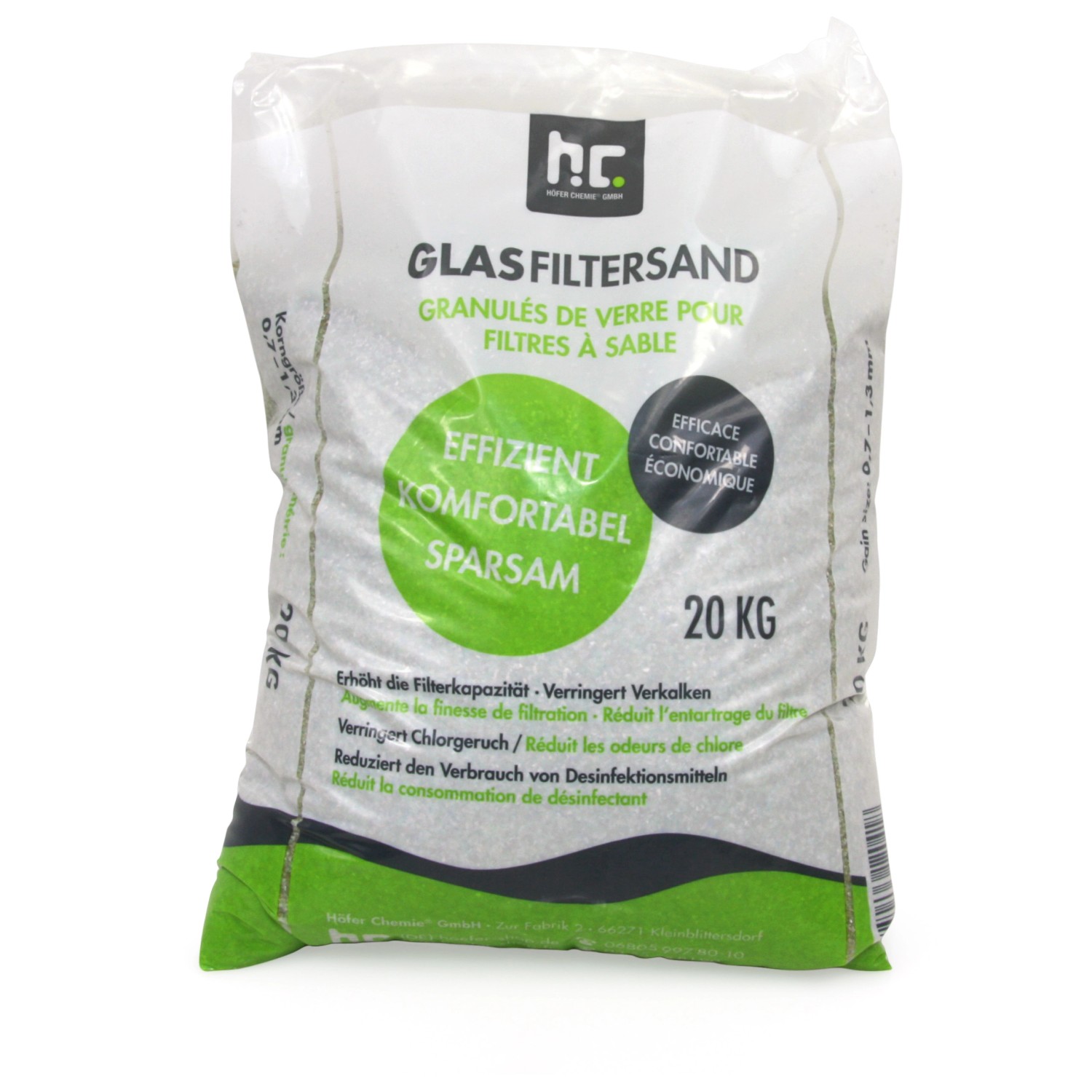 Höfer Chemie Spezial Glasgranulat für Sandfilteranlagen 0,7-1,3mm Körnung 2 günstig online kaufen