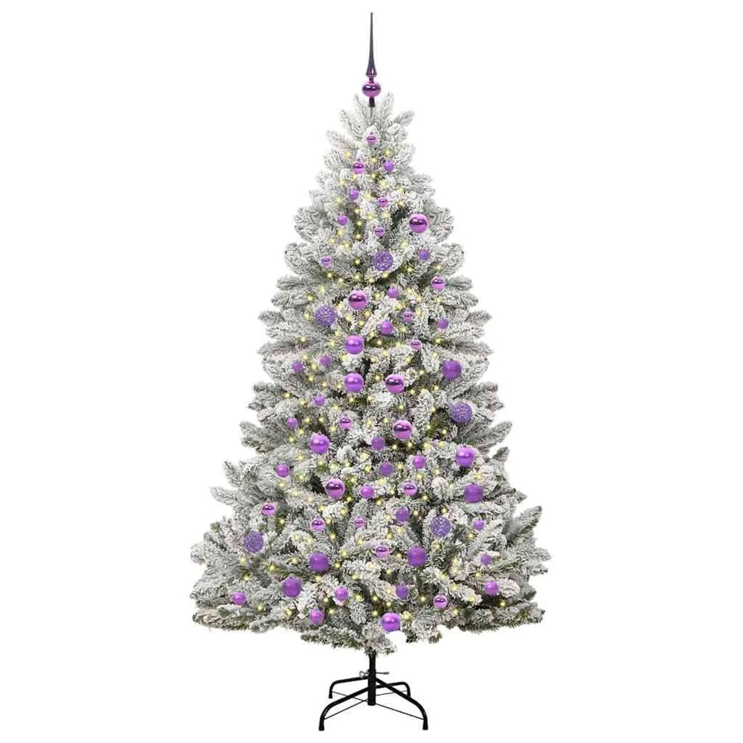 vidaXL Künstlicher Weihnachtsbaum Grün und Weiß 180 cm PVC und Metall 3395754