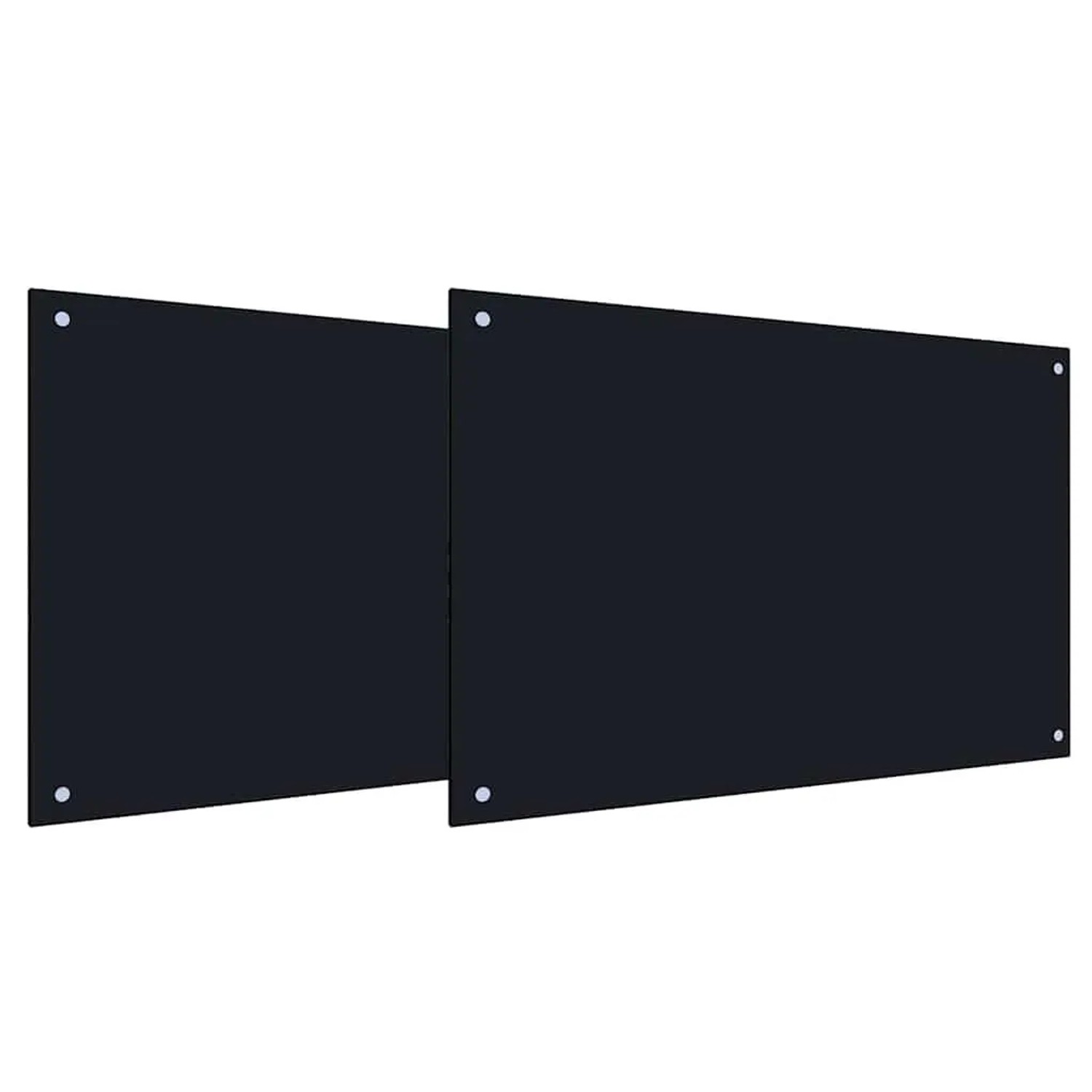 vidaXL Küchenrückwand 2 pcs Schwarz 90 x 50 cm Gehärtetes Glas 3415438
