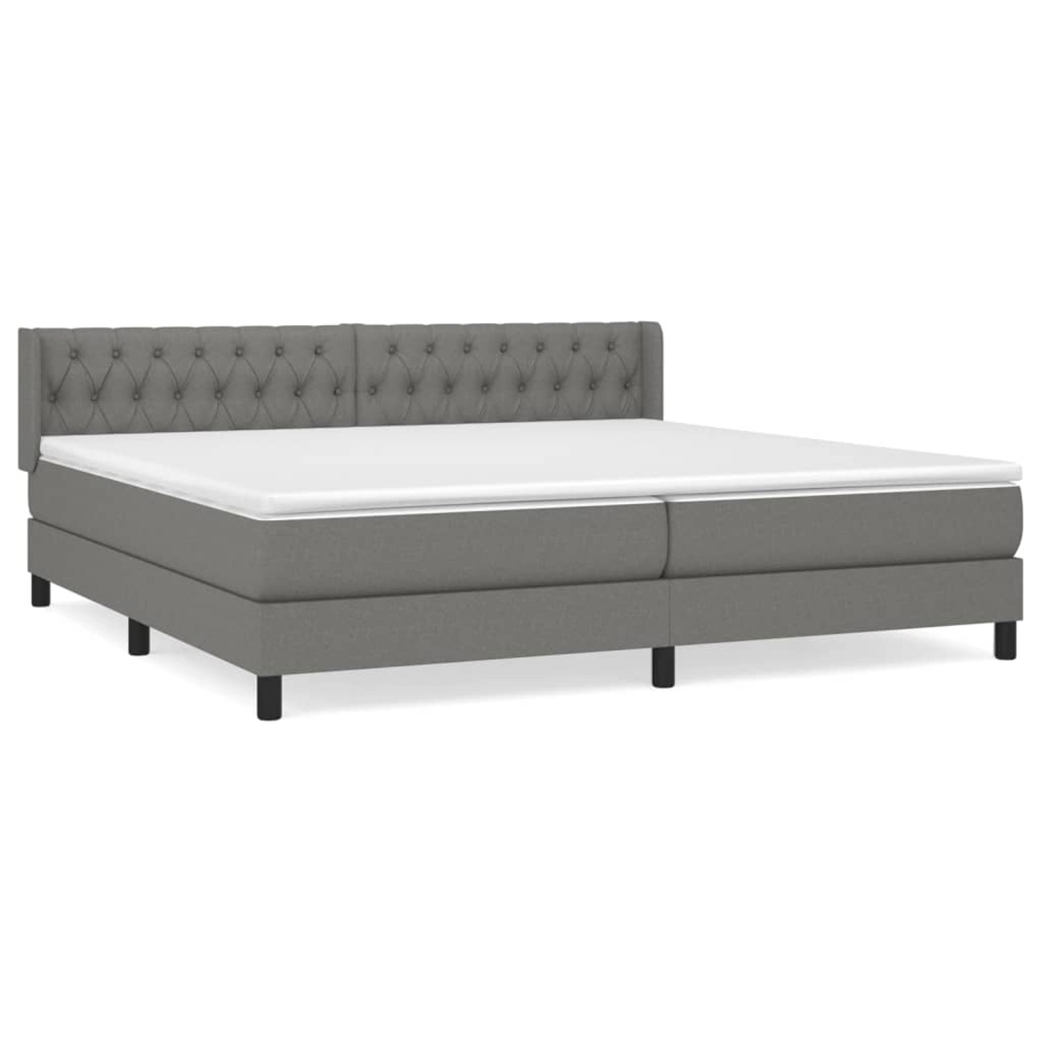 vidaXL Boxspringbett mit Matratze Dunkelgrau 200x200 cm Stoff 3129978 günstig online kaufen