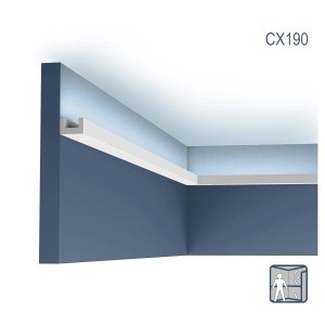 ORAC DECOR CX190 Eckleiste für indirekte Beleuchtung, weiße U-Profil Paneel-Zubehör Leiste.