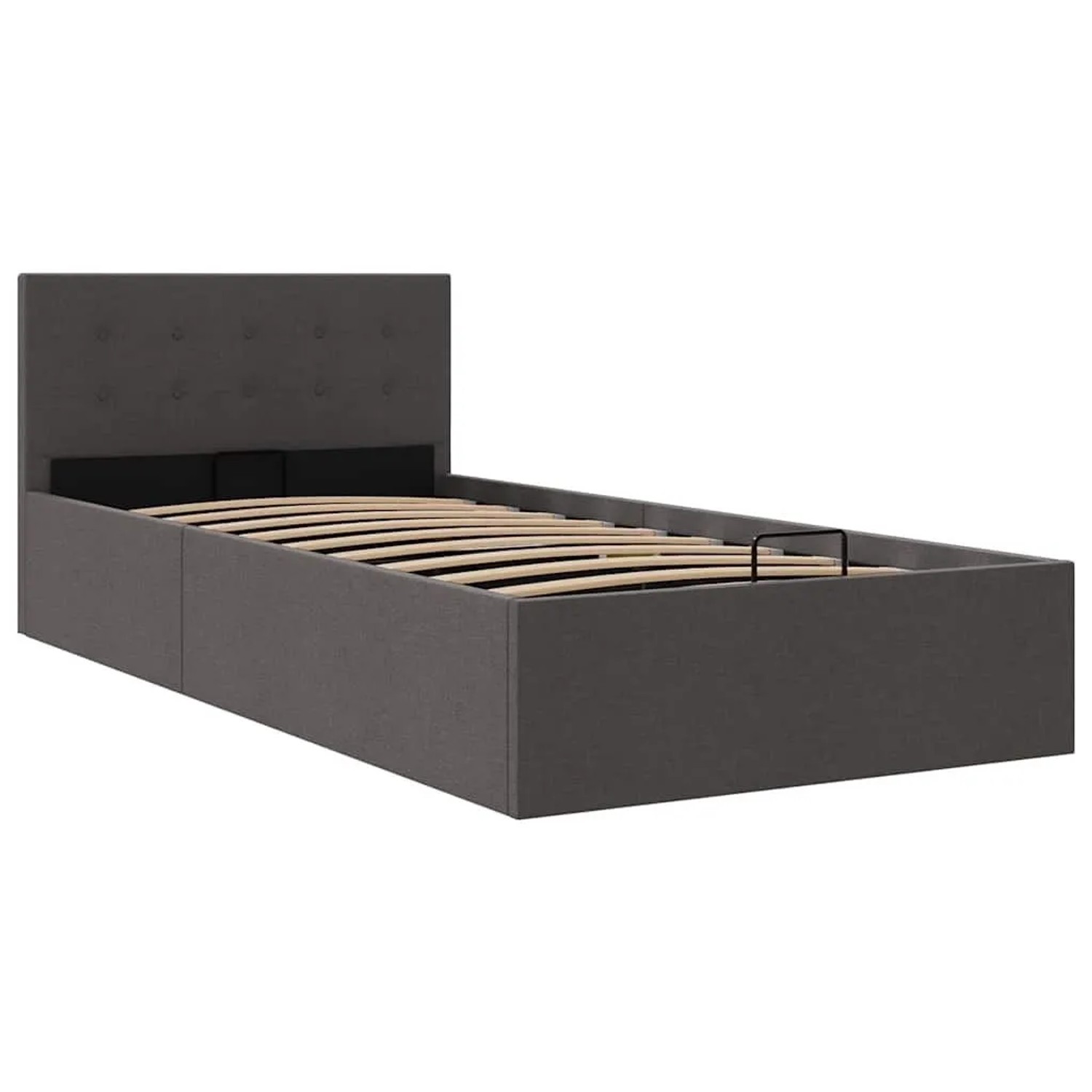 vidaXL Stauraumbett Hydraulisch Dunkelgrau Stoff 100x200 cm 285571