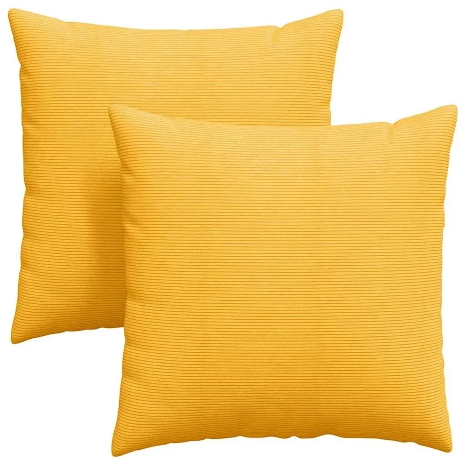 vidaXL Sofakissen 2 Stück Helles Gelb 60 x 60 cm Cordstoff 42014038