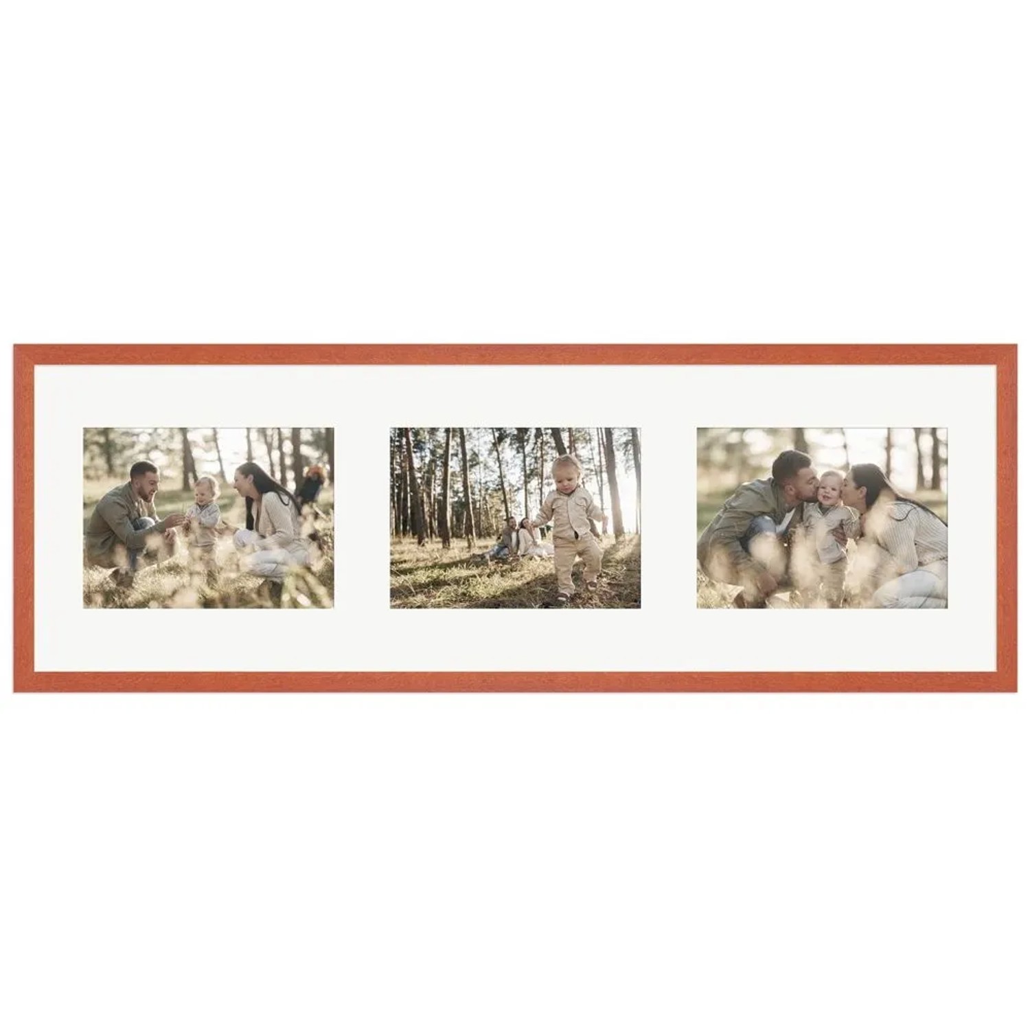 WANDStyle Galerierahmen G950 in Kirschbaum-Optik 23 x 70 cm für 3 Bilder im Format 13 x 18 cm