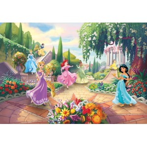 Komar Fototapete Princess Park mit Disney Prinzessinnen im Garten.