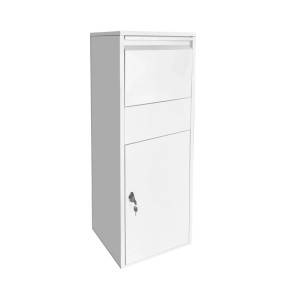 Wiltec Paketkasten Standbriefkasten Weiß 460X450X1400Mm Paketbox Zuhause Päckchen