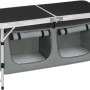 WOLTU Campingtisch, höhenverstellbar, mit Stauraum in Schwarz und Grau. Ideal für Camping.