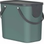 Rotho Mülleimer Albula in Mistletoe Green, 25 Liter, mit Deckel und Tragegriffen.