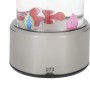 Eglo LED-Lavaleuchte Aqua: Silberne Basis, transparenter Zylinder mit bunten Fischen. USB-C-Anschluss.