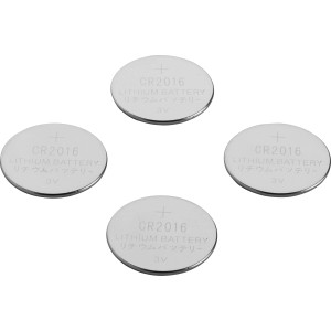 Vier Lithium Knopfzellen CR2016 für Uhren, Kameras und mehr.