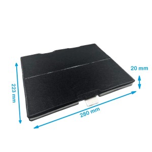 AIR2GO Aktivkohlefilter für Siemens Dunstabzugshauben, 280x223x20mm.