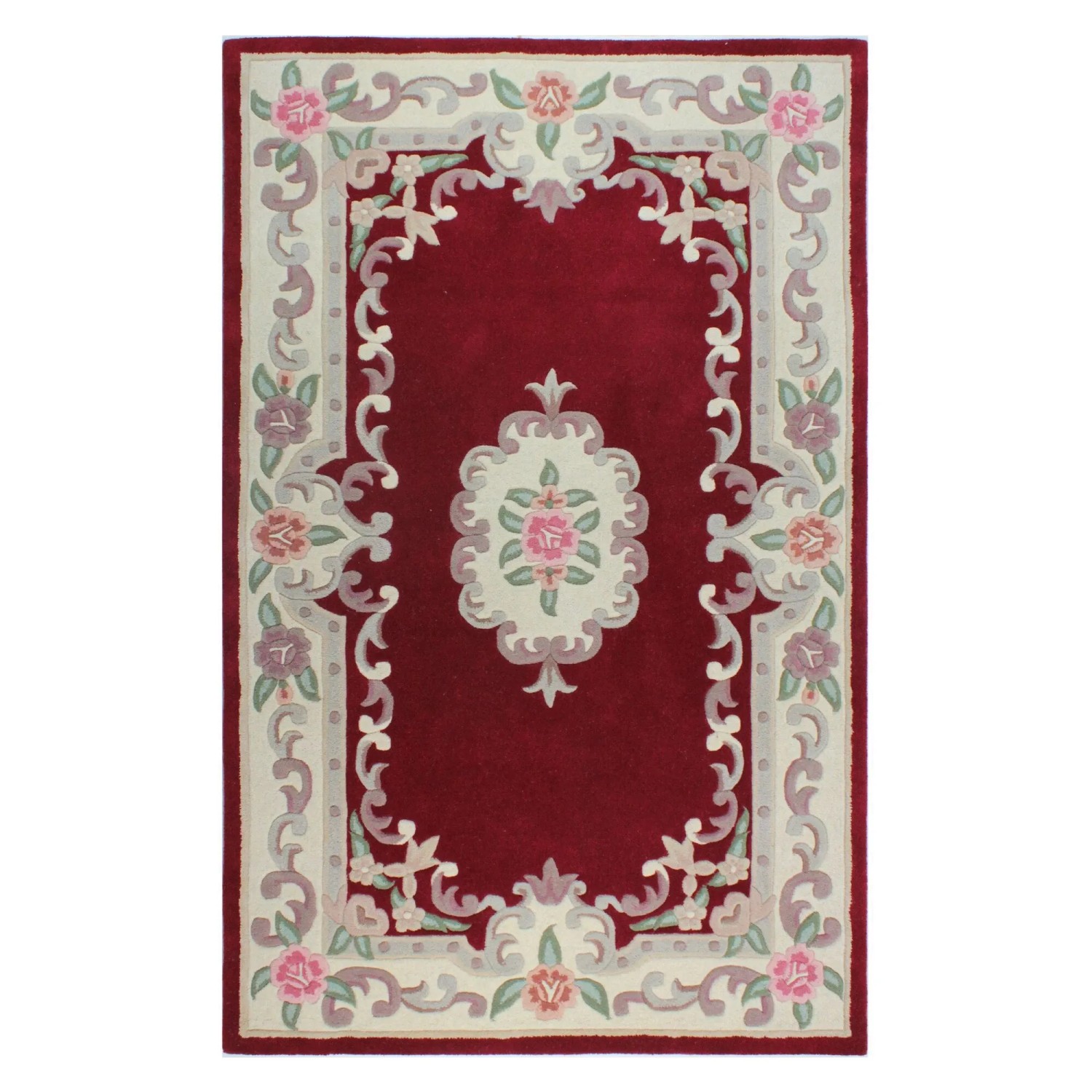 Flair Rugs Wollteppich Aubusson 120 cm x 180 cm Rot